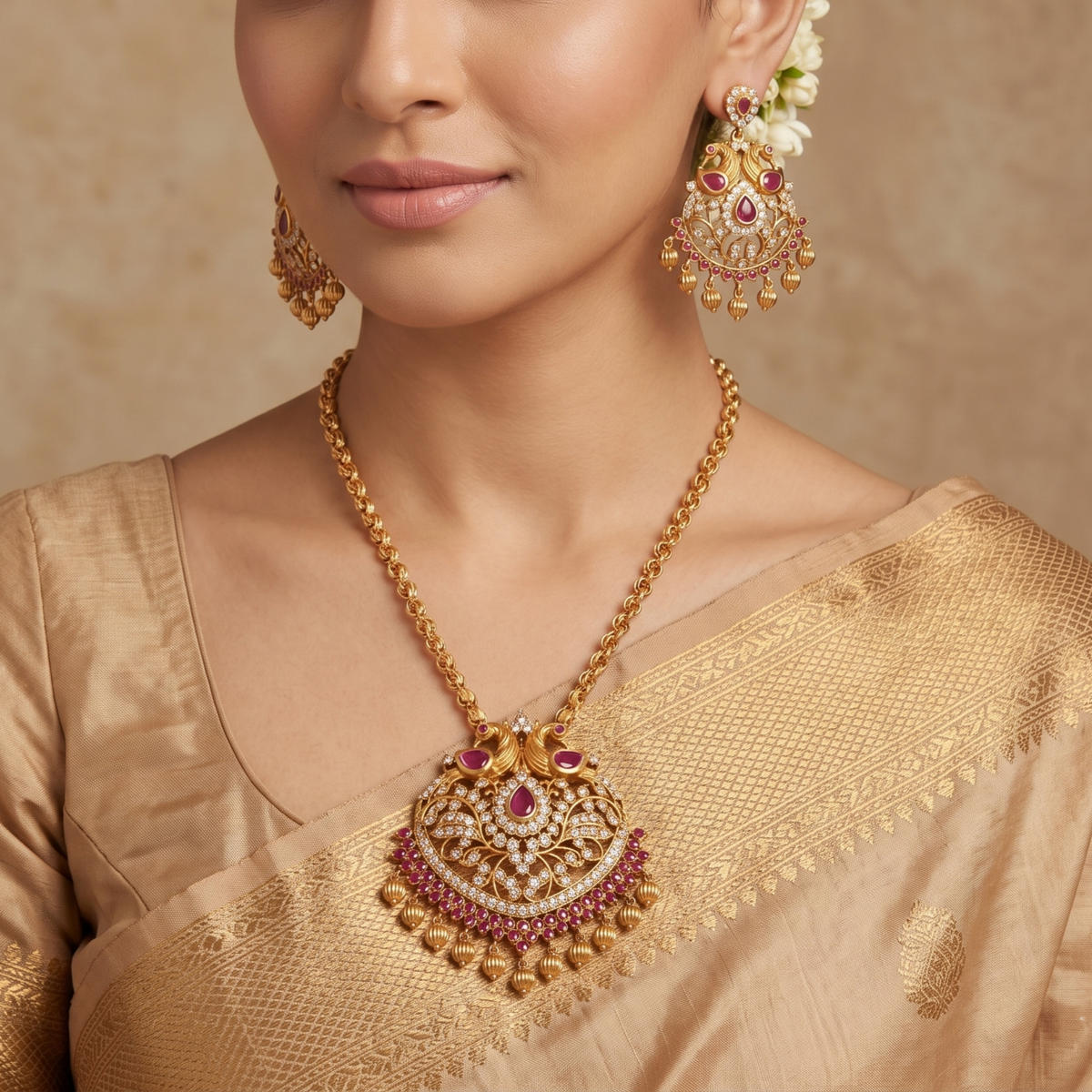 Mayra Antique Pendant Set