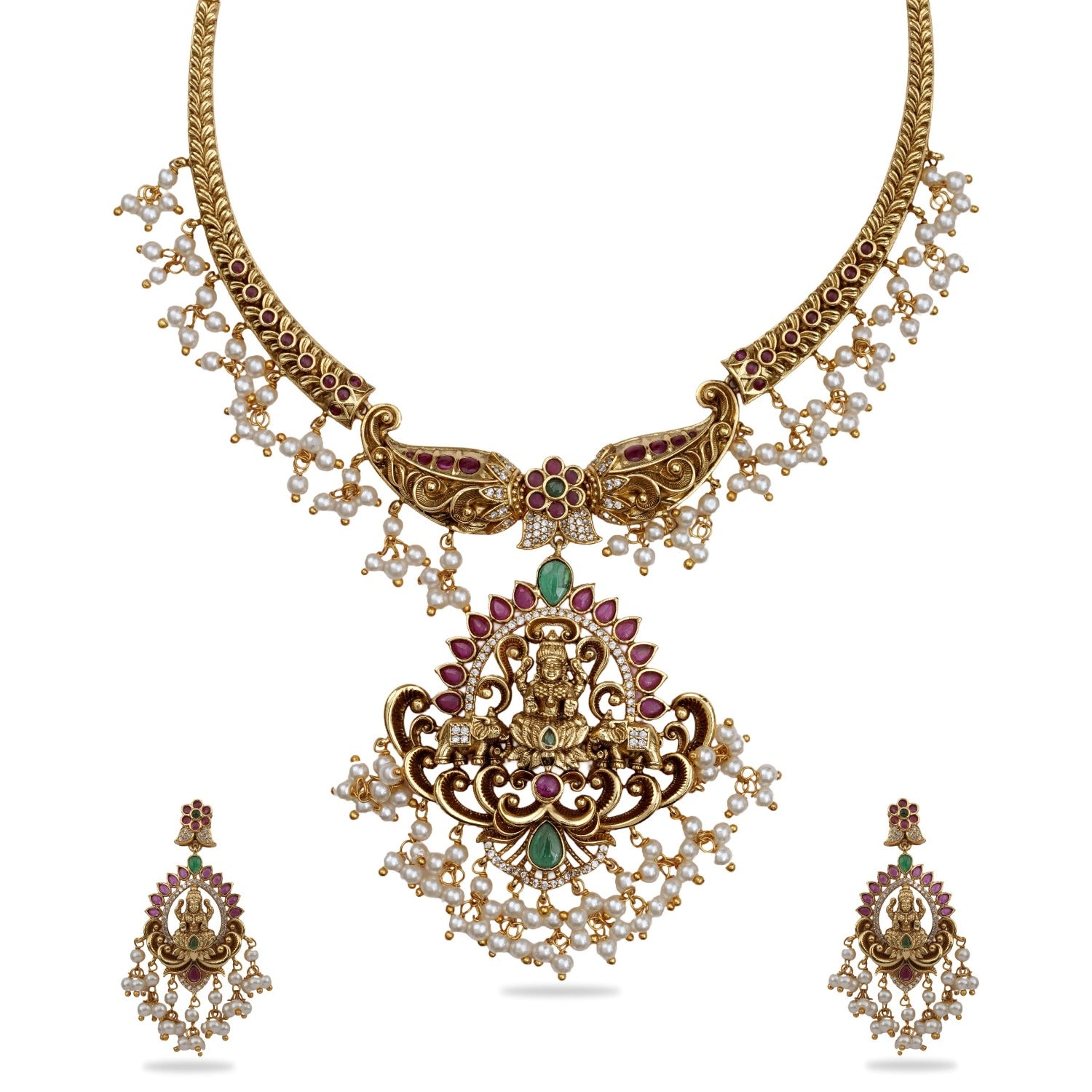 Buy Sanvi Nakshi Temple Necklace Set Tarinika