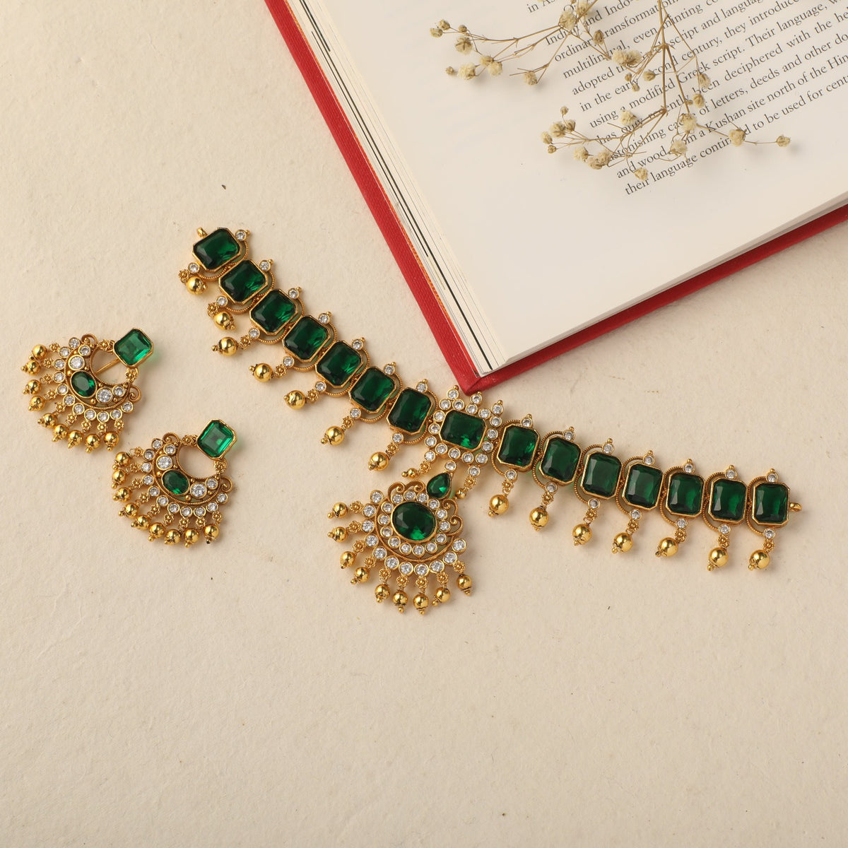 Emerald Shine CZ Choker Set