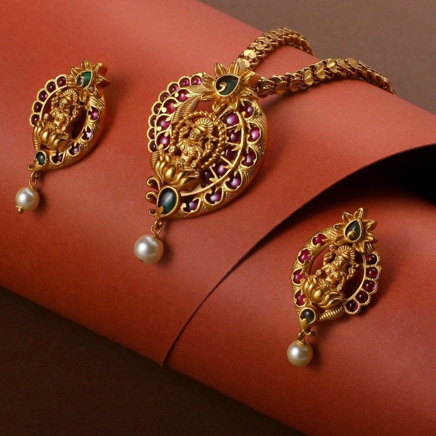 Shop Jivika CZ Pendant Earrings Set Tarinika Jewelry