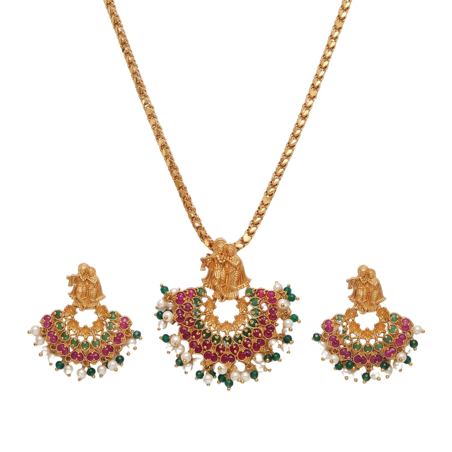 Madhavika Antique Pendant Set