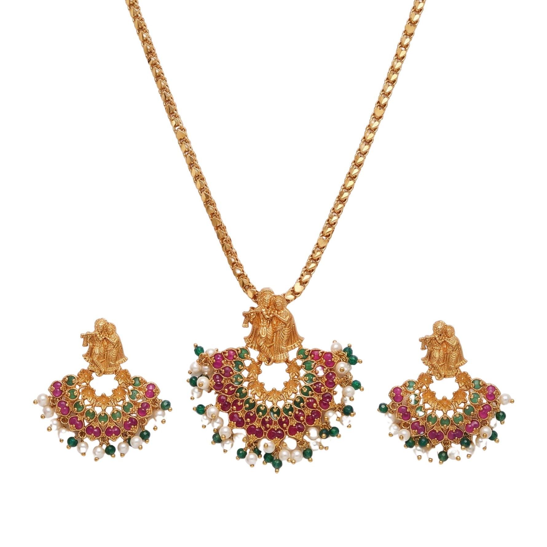 Madhavika Antique Pendant Set