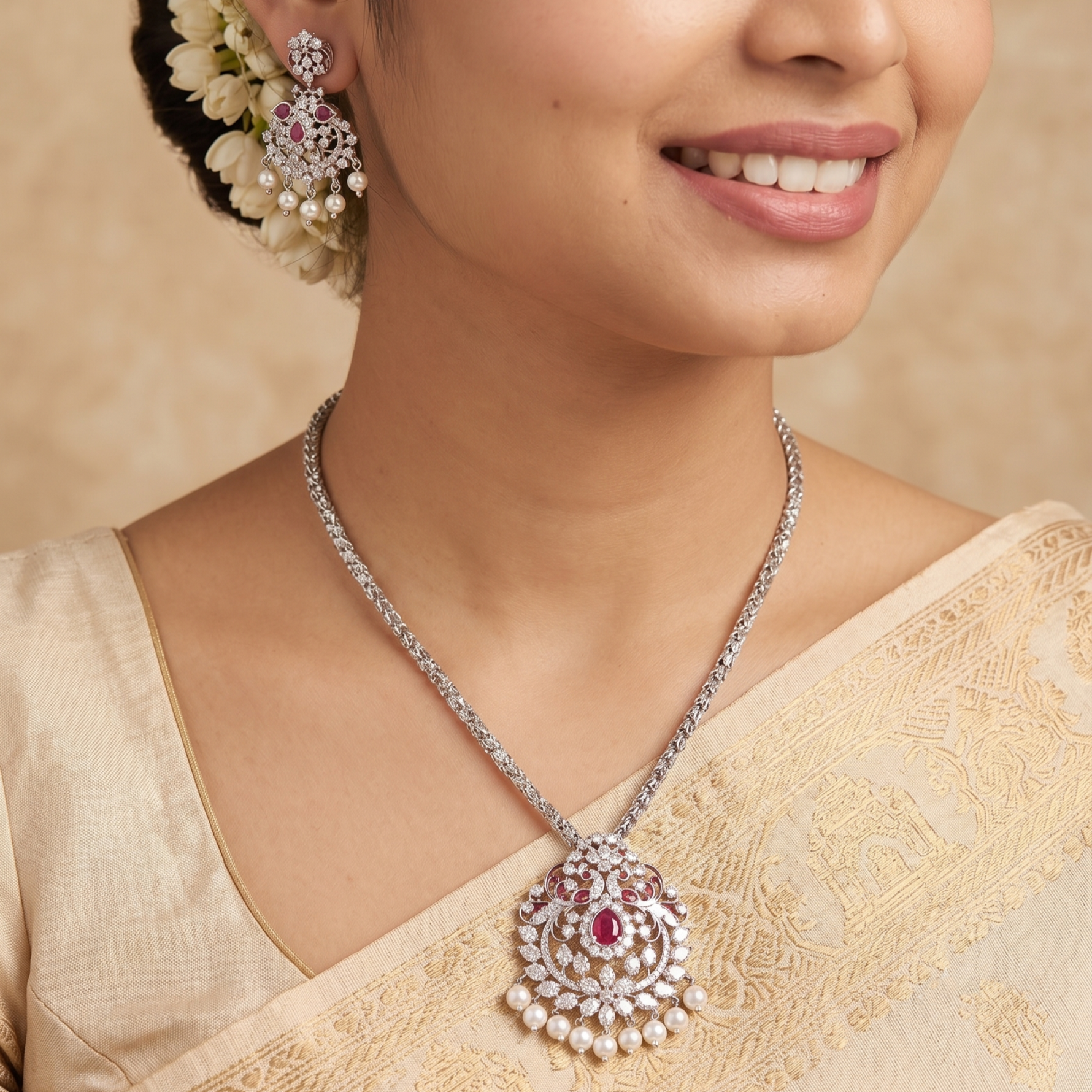 Rithika Nakshatra CZ Pendant Set