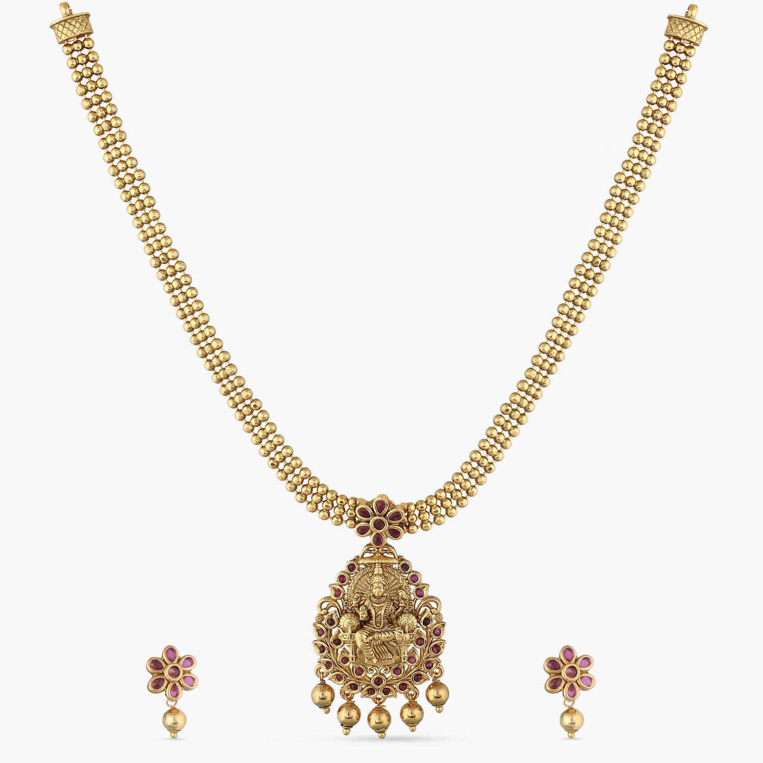 Charm Necklace Golden Full Flower Har Set, Occasion: Wedding, Size: 18
