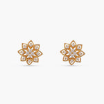 Flora CZ 925 Silver Stud Earrings