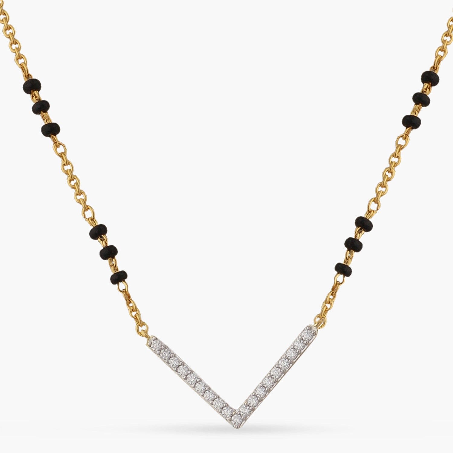 V Shape Elegant Charm CZ 925 Silver Mangalsutra