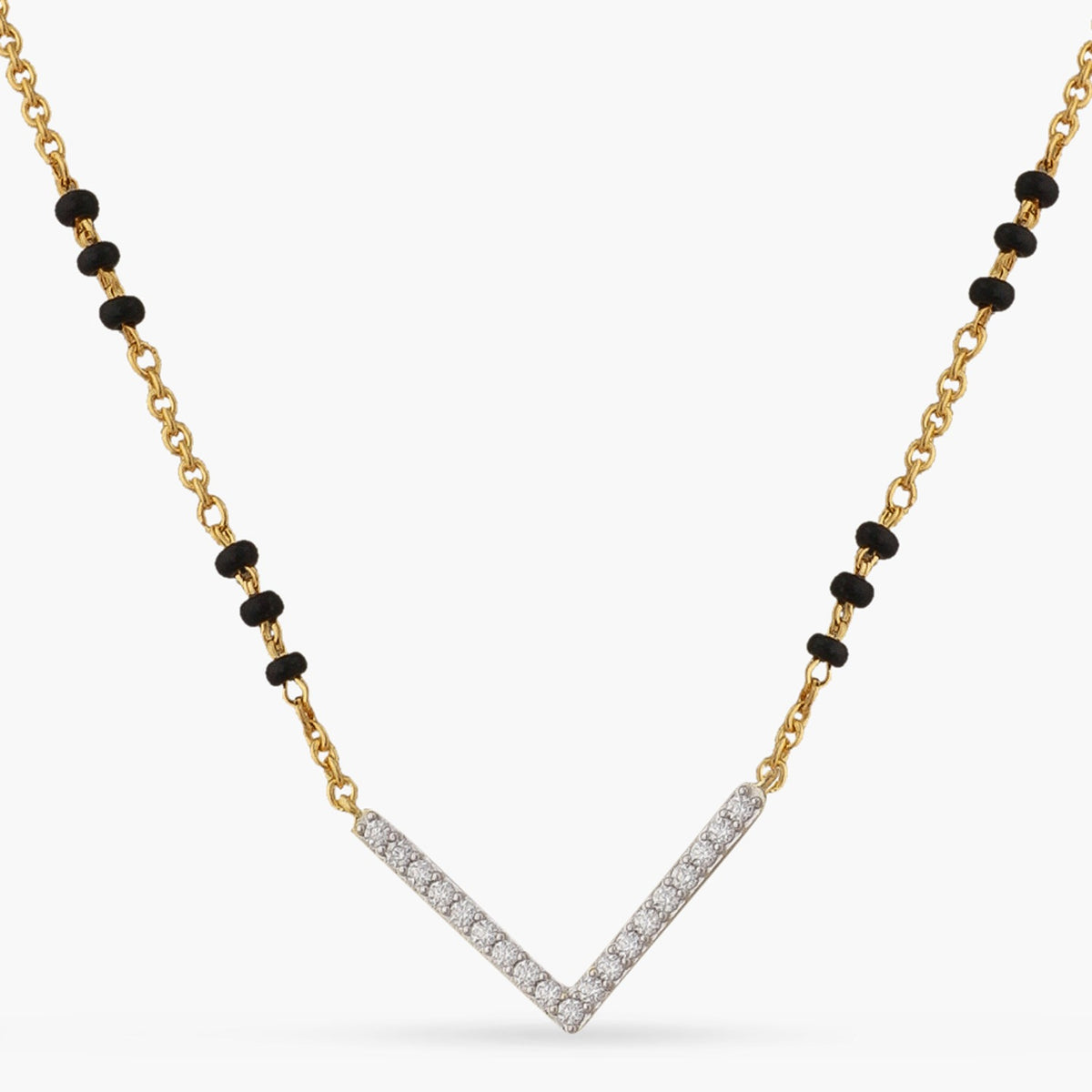 V Shape Elegant Charm CZ 925 Silver Mangalsutra
