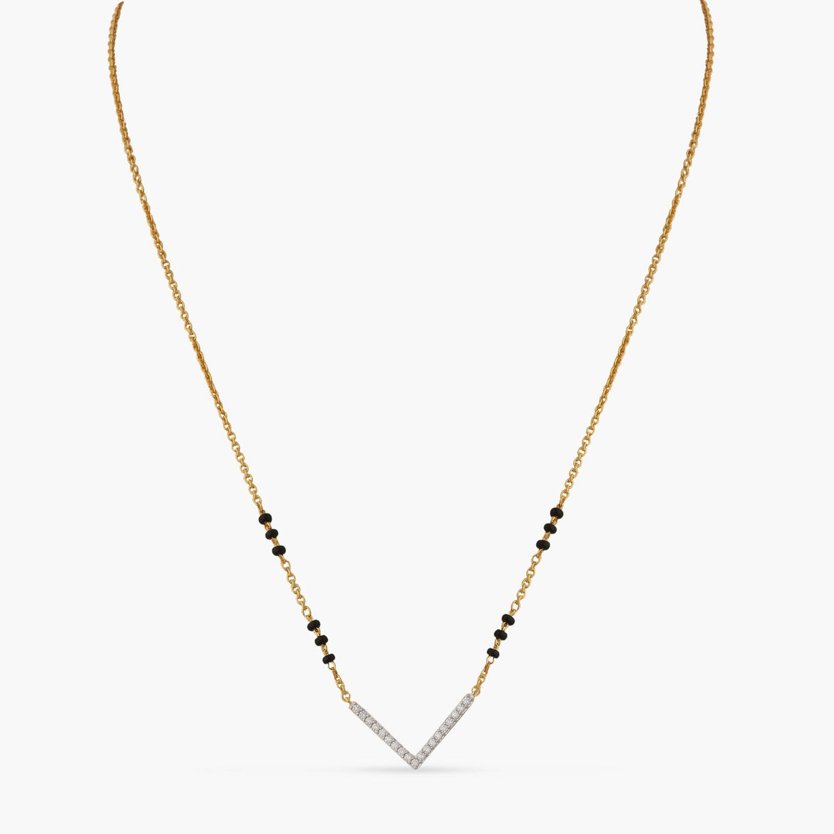 V Shape Elegant Charm CZ 925 Silver Mangalsutra
