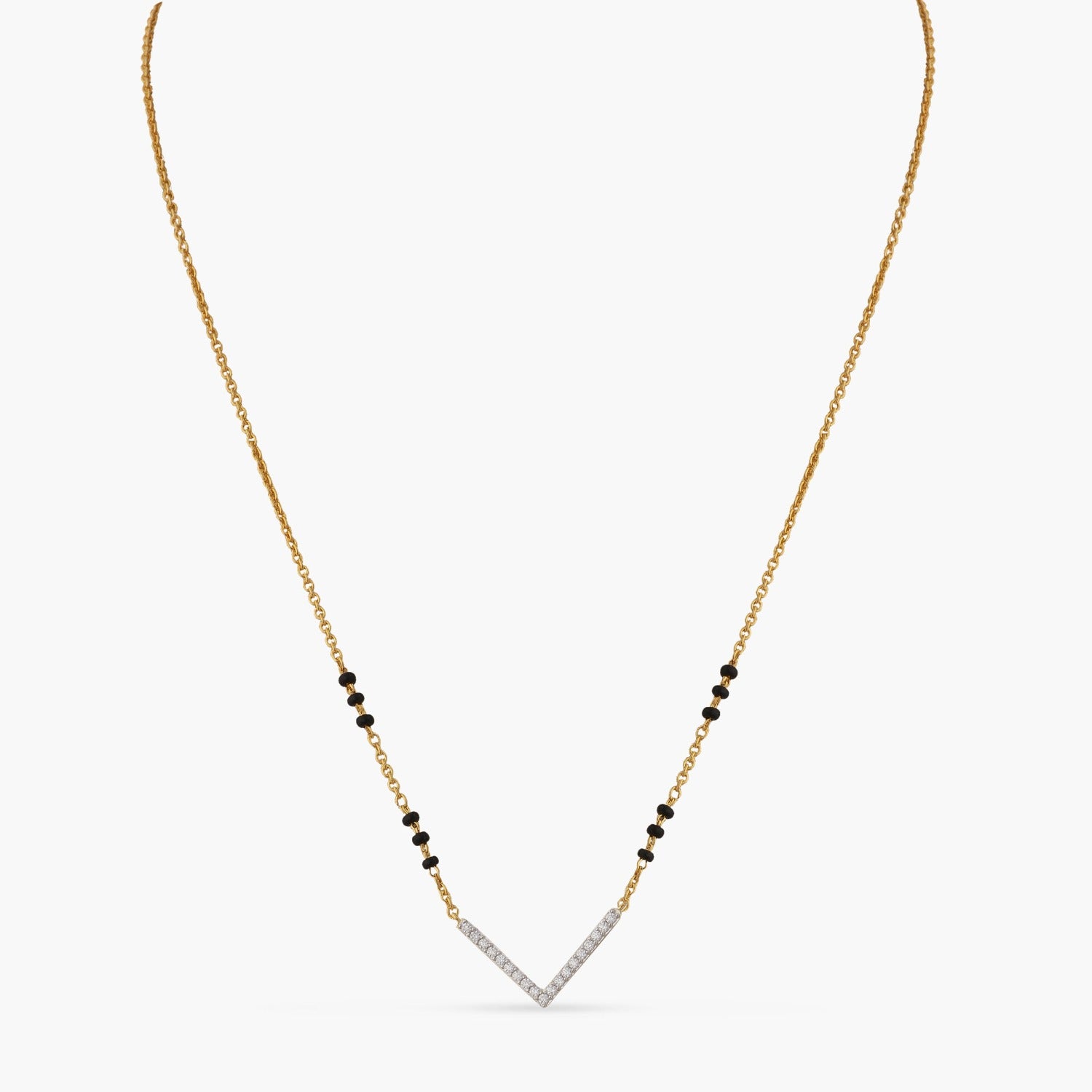 V Shape Elegant Charm CZ 925 Silver Mangalsutra