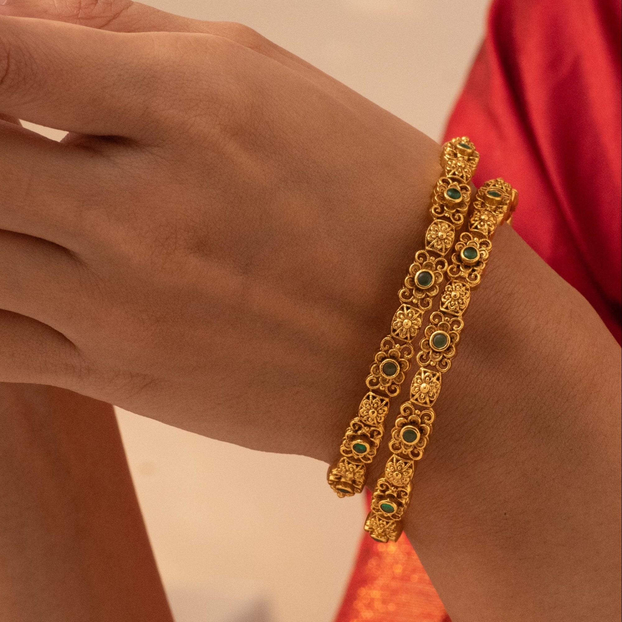 Torsha Antique Floral Bangle