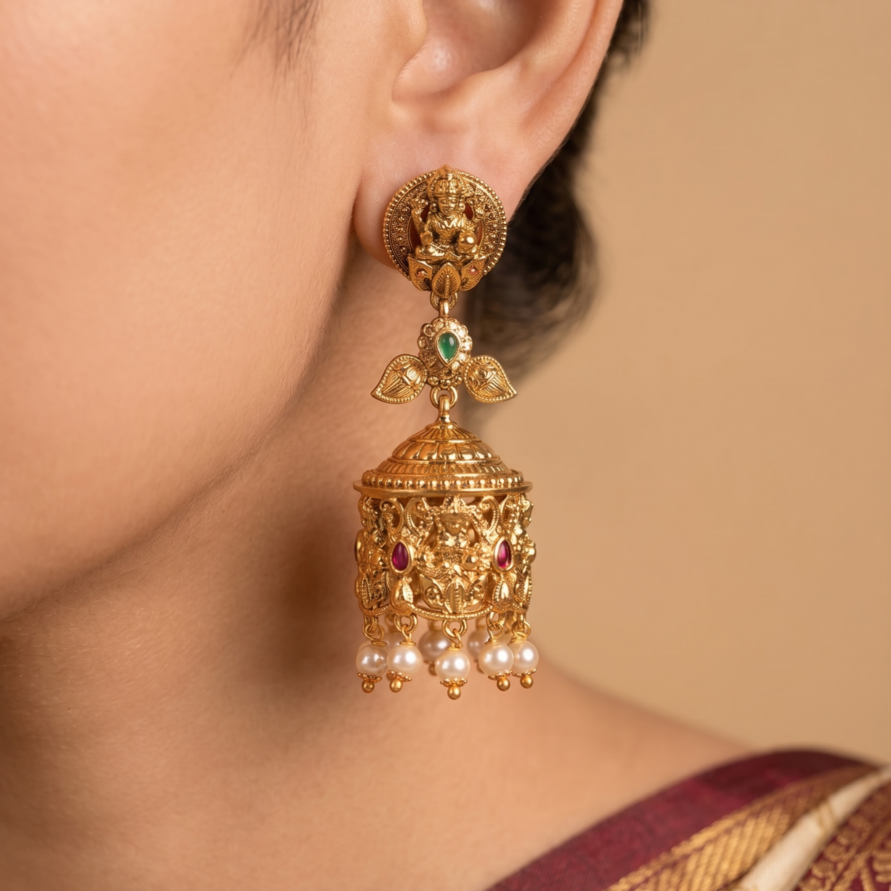 Devanshi Antique Jhumka Earrings