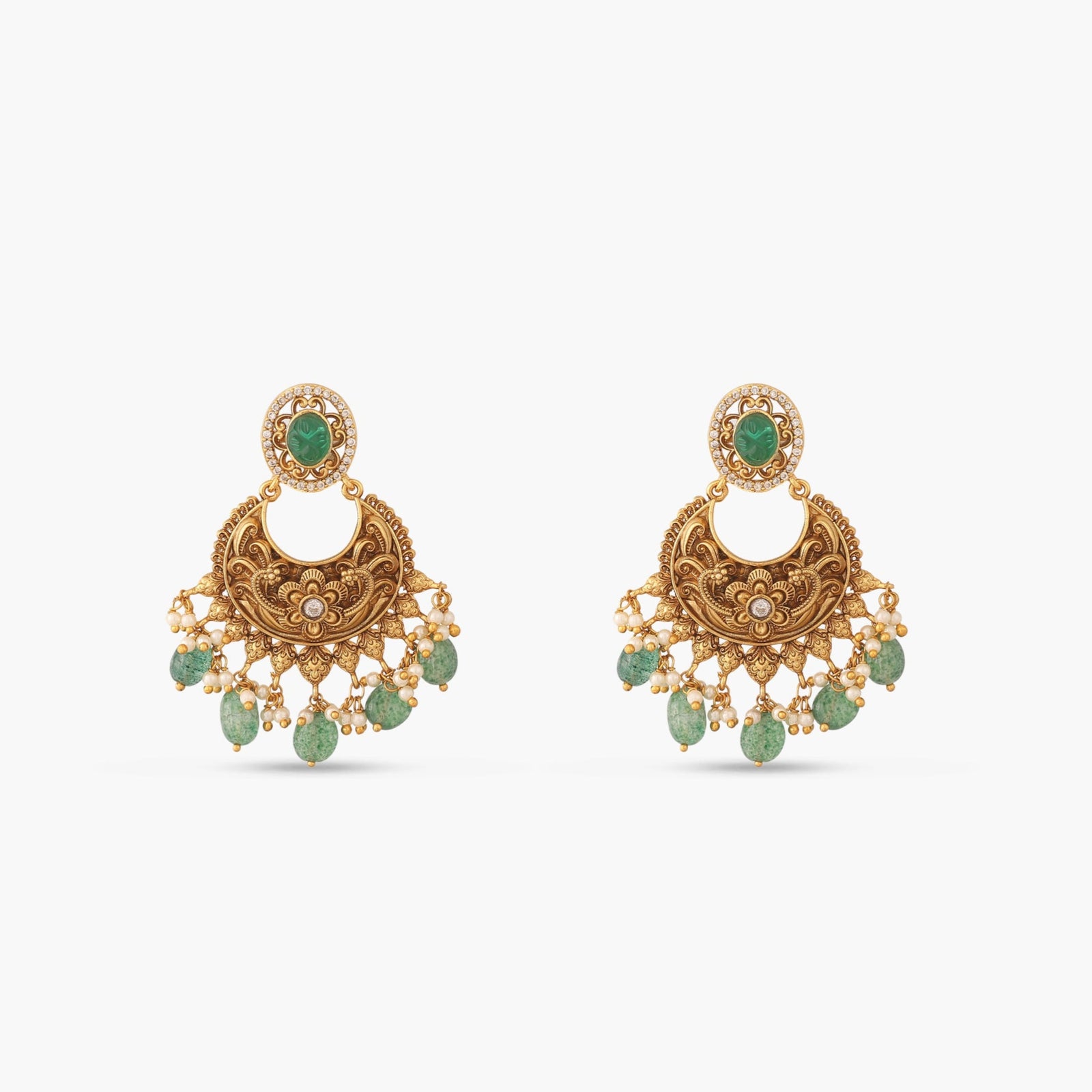 Vyana Antique Chandbali Earrings