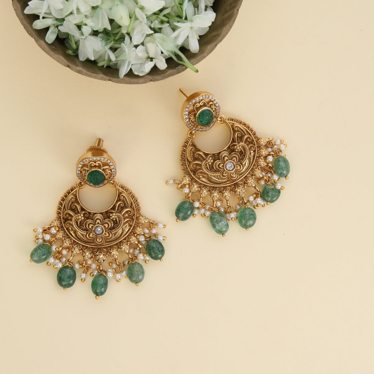 Vyana Antique Chandbali Earrings
