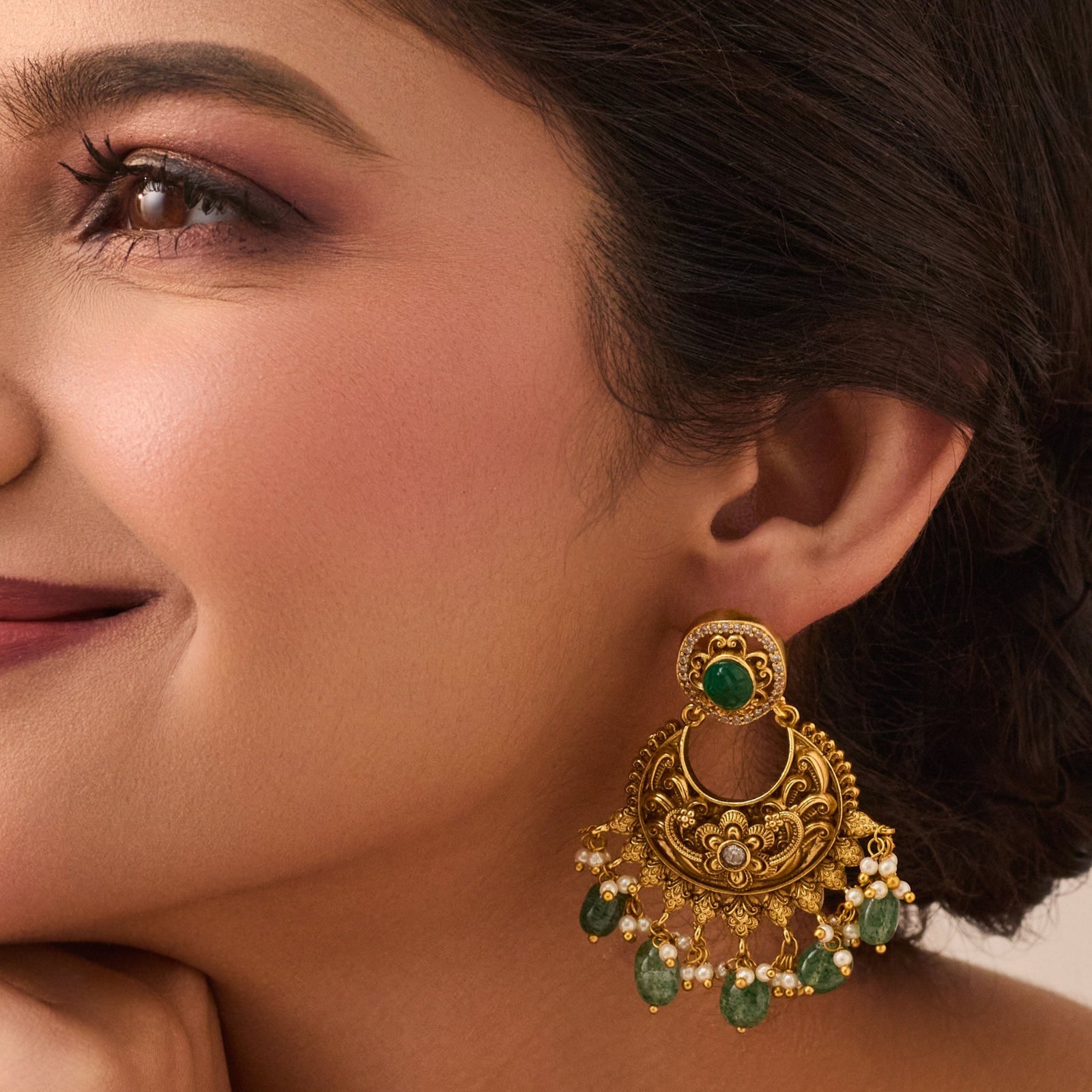 Vyana Antique Chandbali Earrings