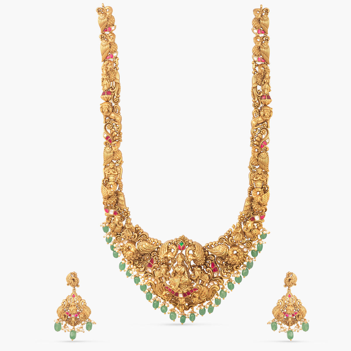 Yashirika Antique Gajalaxmi Long Necklace Set