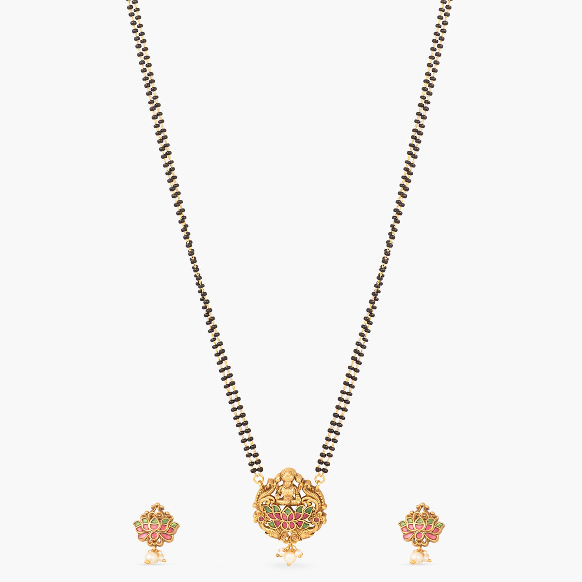 Aadhira Antique Black Beads Necklace Set