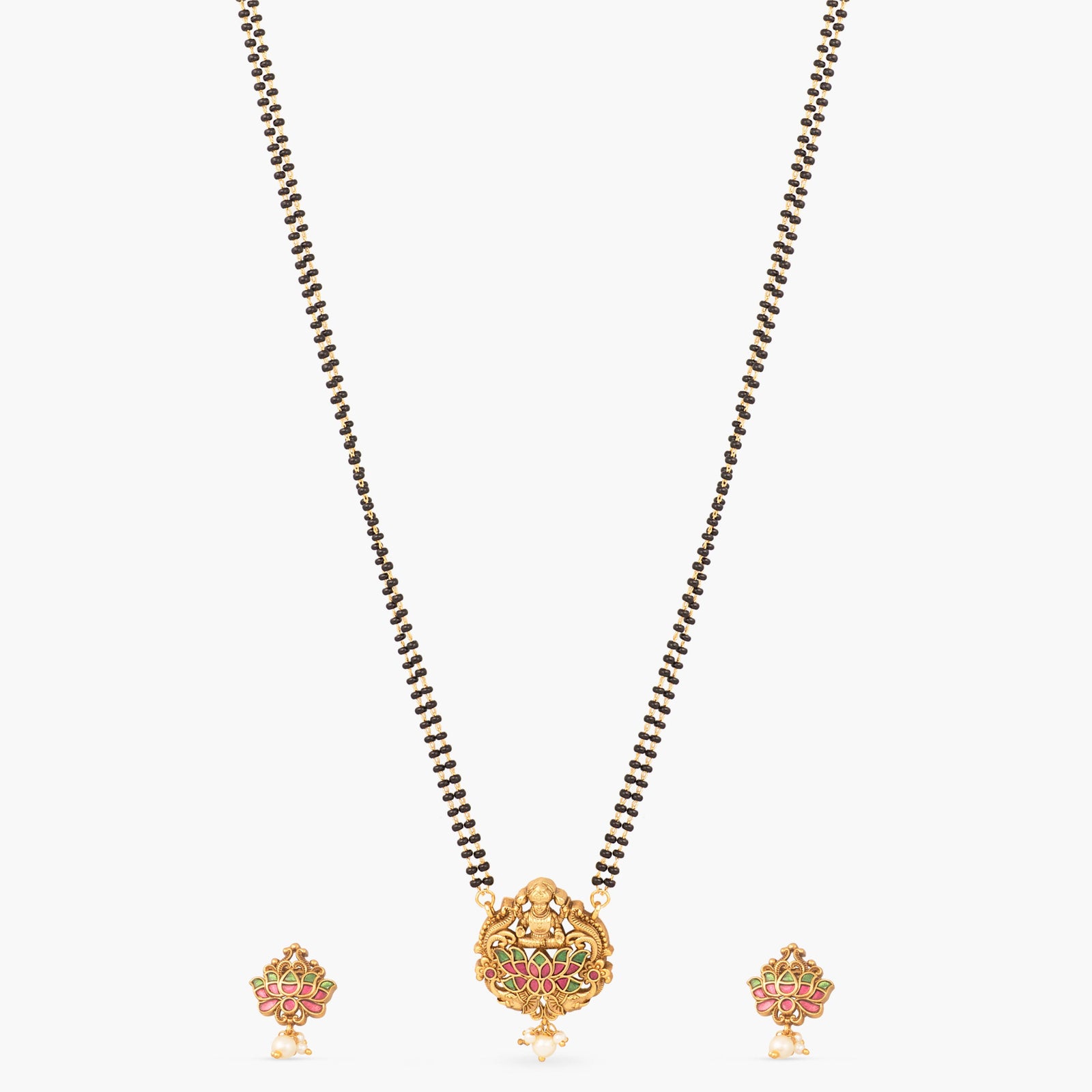 Aadhira Antique Black Beads Necklace Set