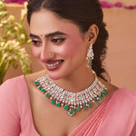 Ruhi Nakshatra CZ Green Choker Set