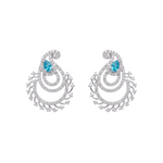 Nina CZ Blue Stud Earrings