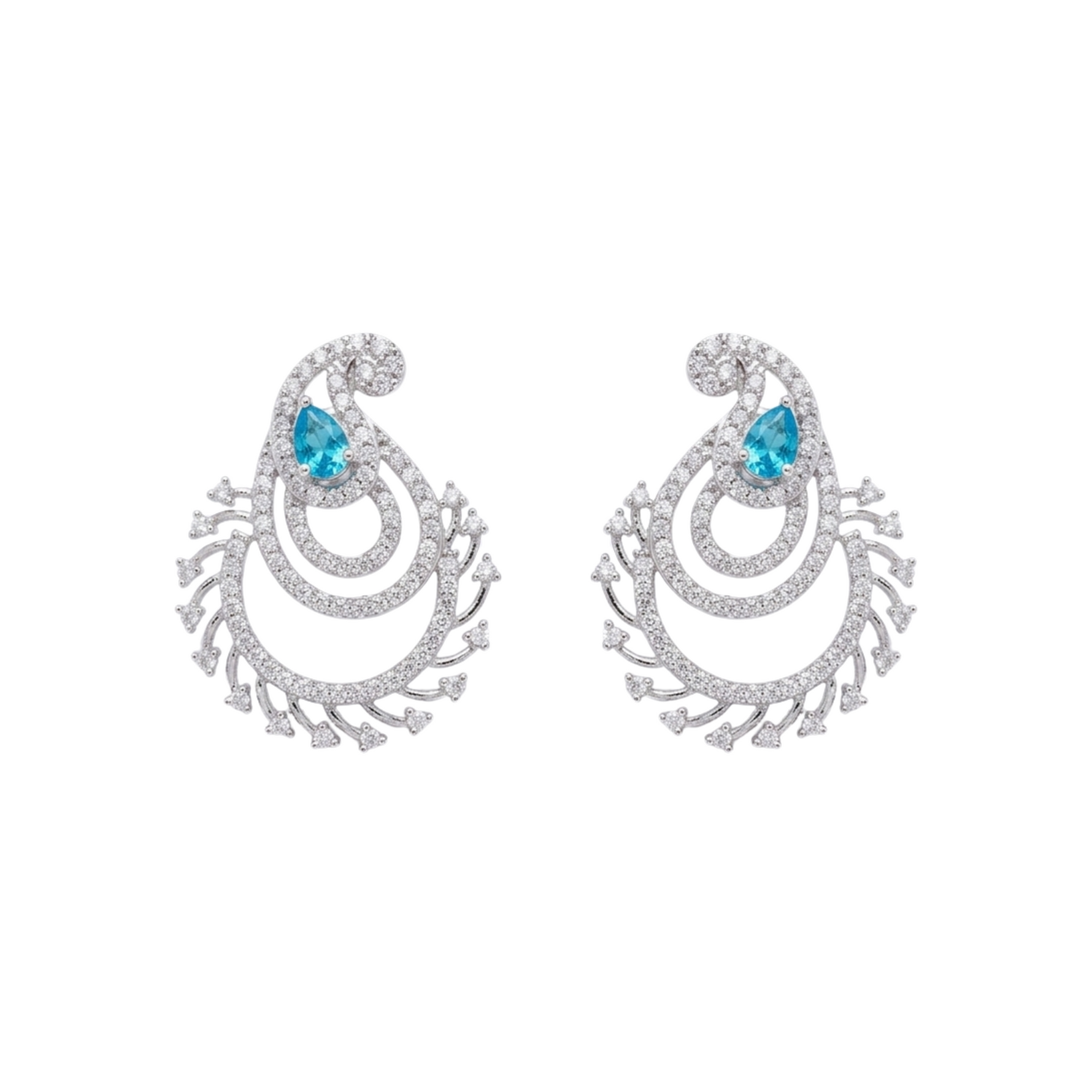 Nina CZ Blue Stud Earrings