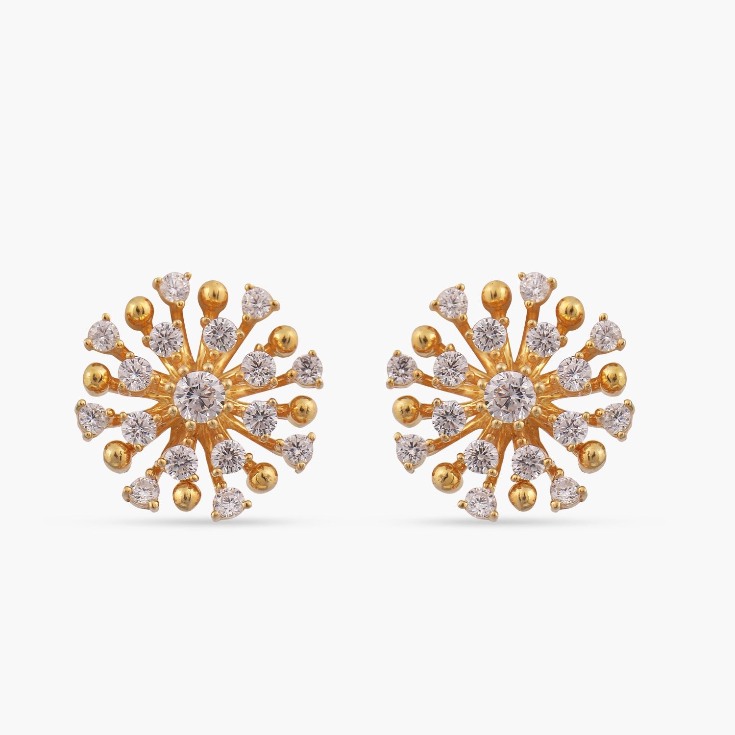 Nakshatra 925 Silver CZ Stud Earrings