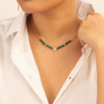 Malachite Minimal Charm 925 Silver Necklace