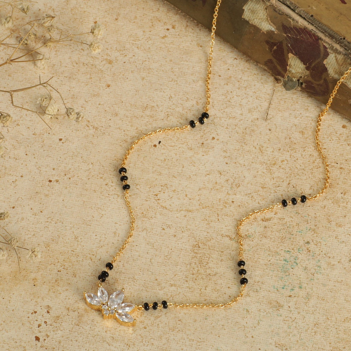 Blossom CZ 925 Silver Mangalsutra