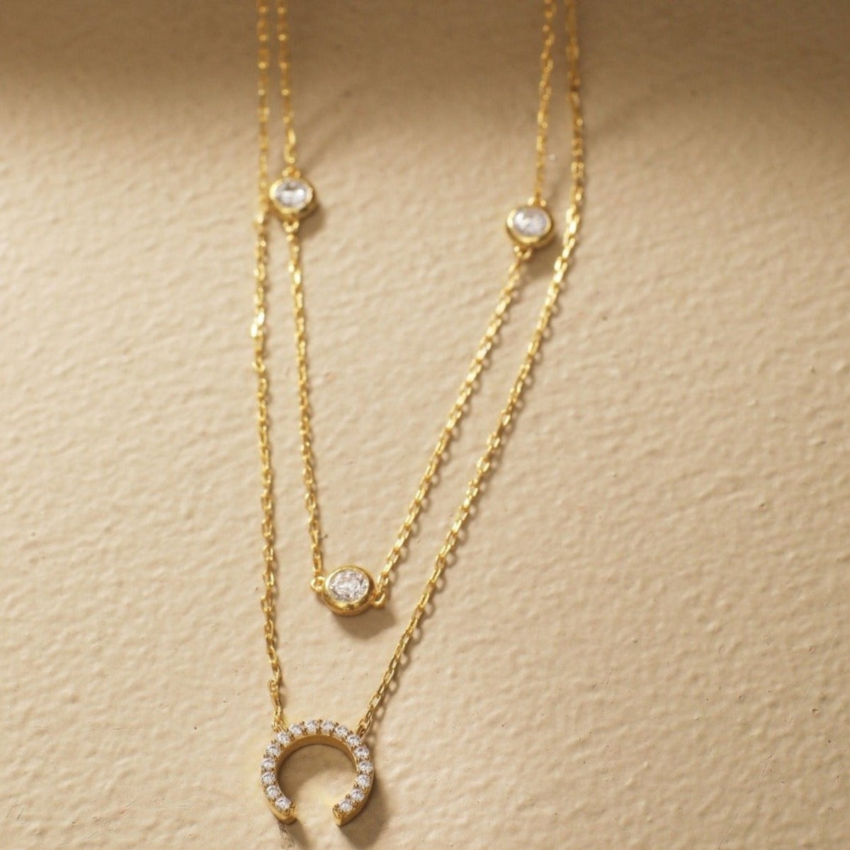 Sparkle CZ Minimal Layered 925 Silver Necklace