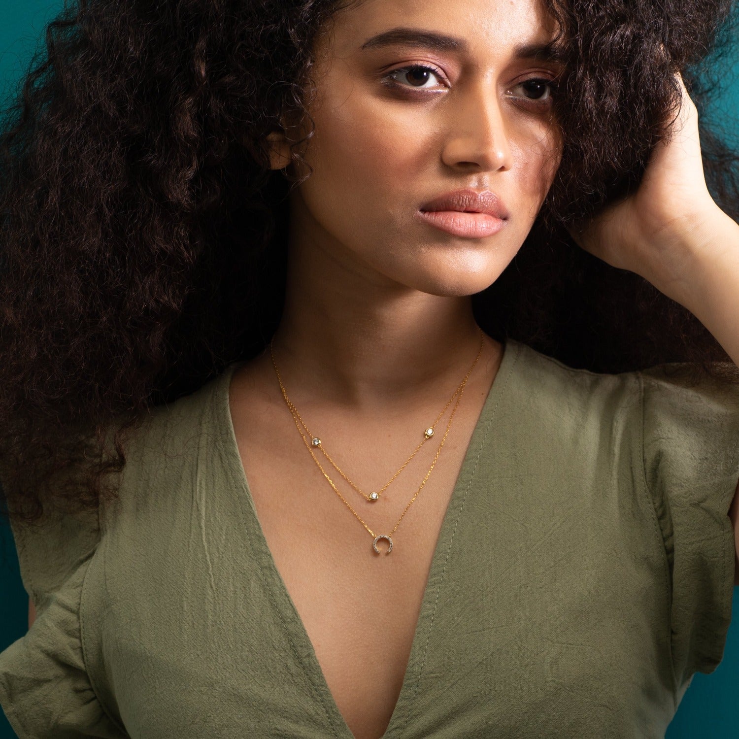 Sparkle CZ Minimal Layered 925 Silver Necklace