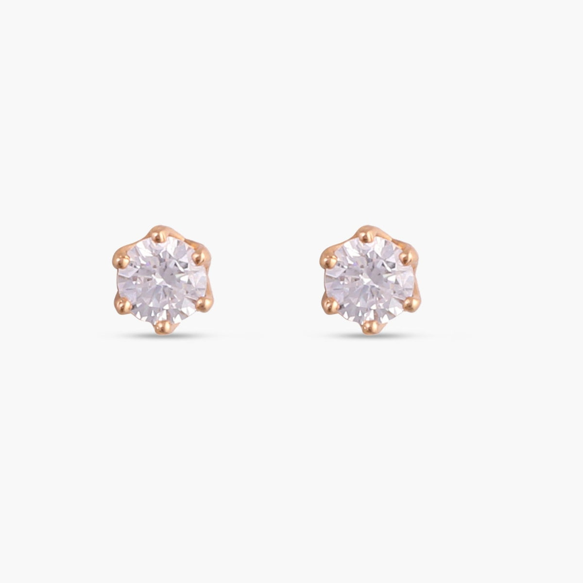 Classic Round CZ  Solitaire 925 Silver Stud Earrings