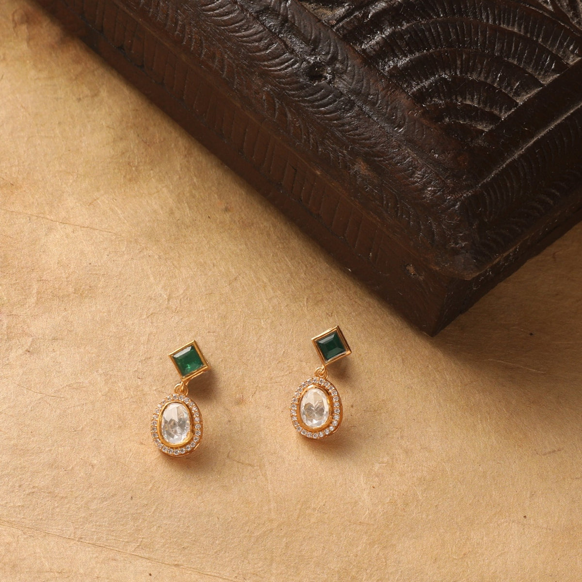 Green Glimmer Moissanite 925 Silver Drop Earrings