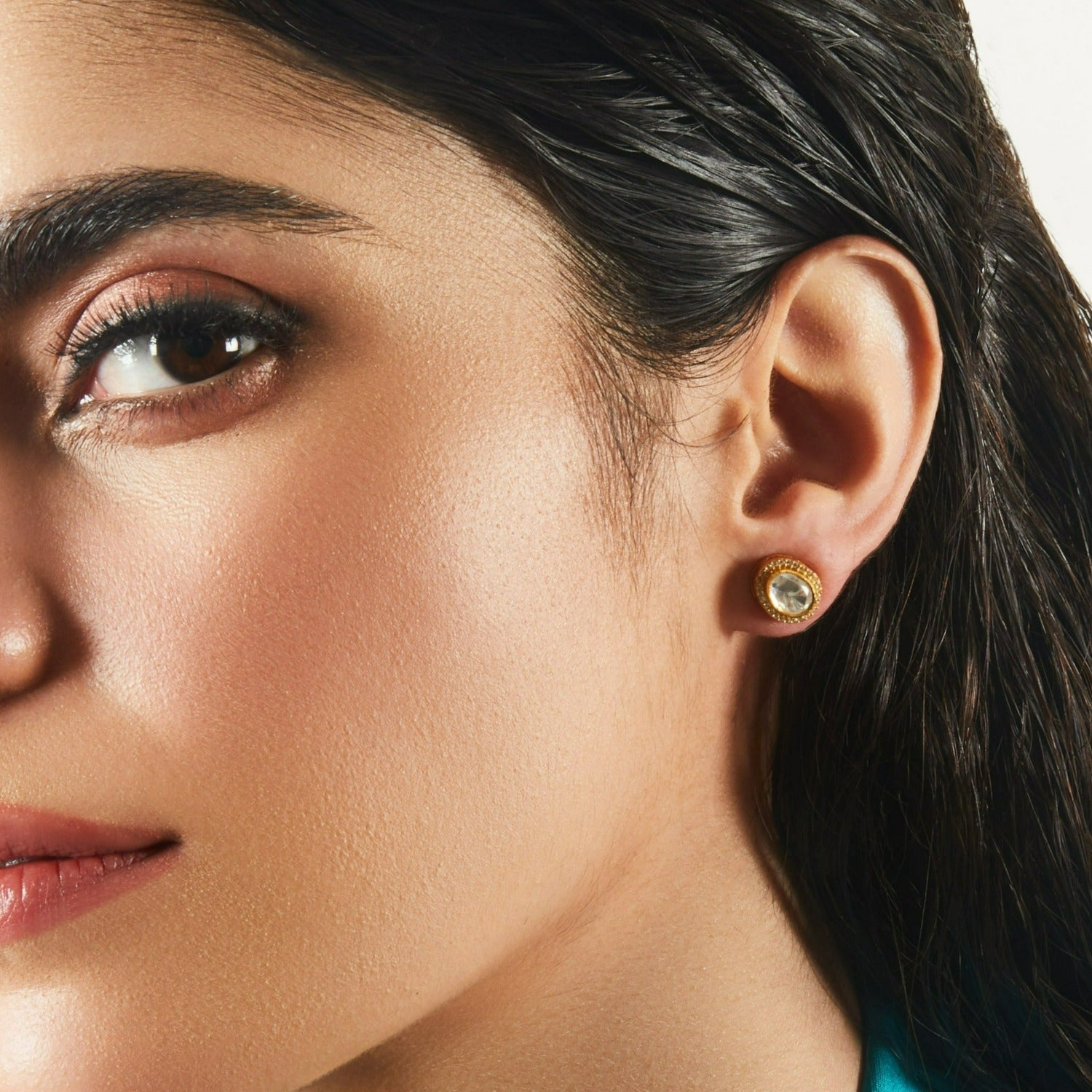 Classic CZ Halo Moissanite 925 Silver Stud Earrings