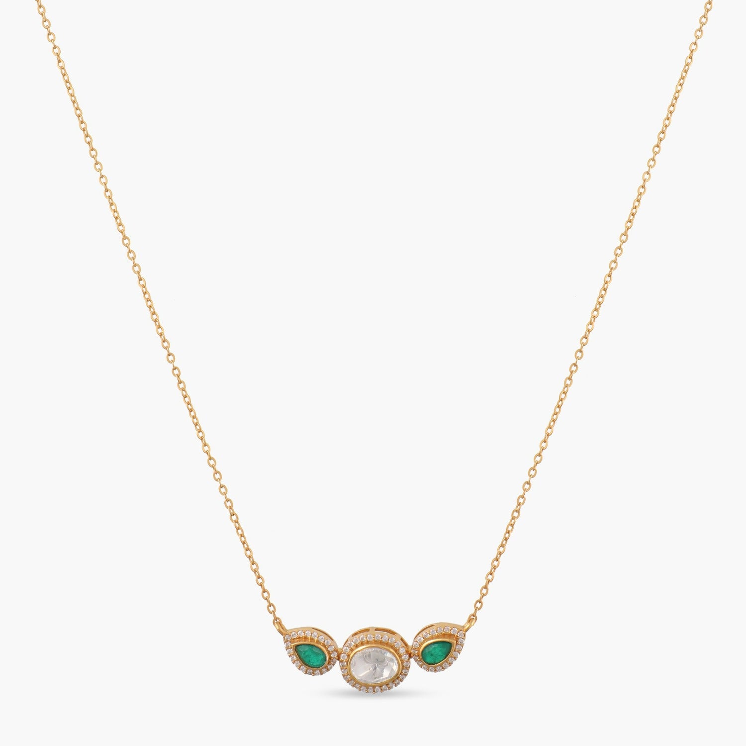 Mystic Green Moissanite 925 Silver Necklace