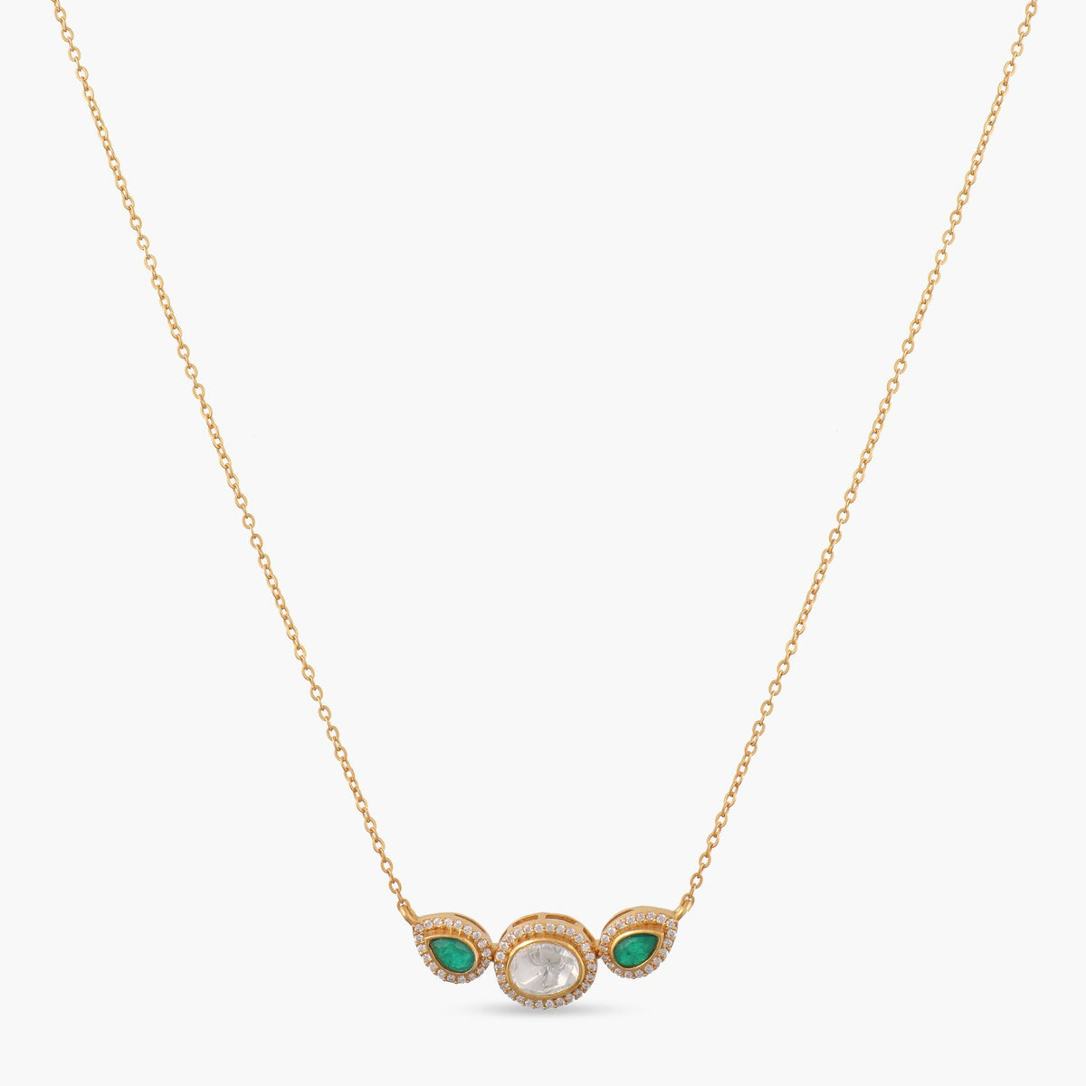 Mystic Green Moissanite 925 Silver Necklace