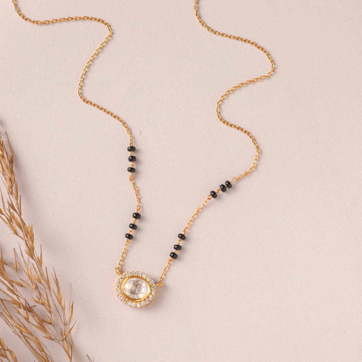 Classic Moissanite 925 Silver Mangalsutra Necklace