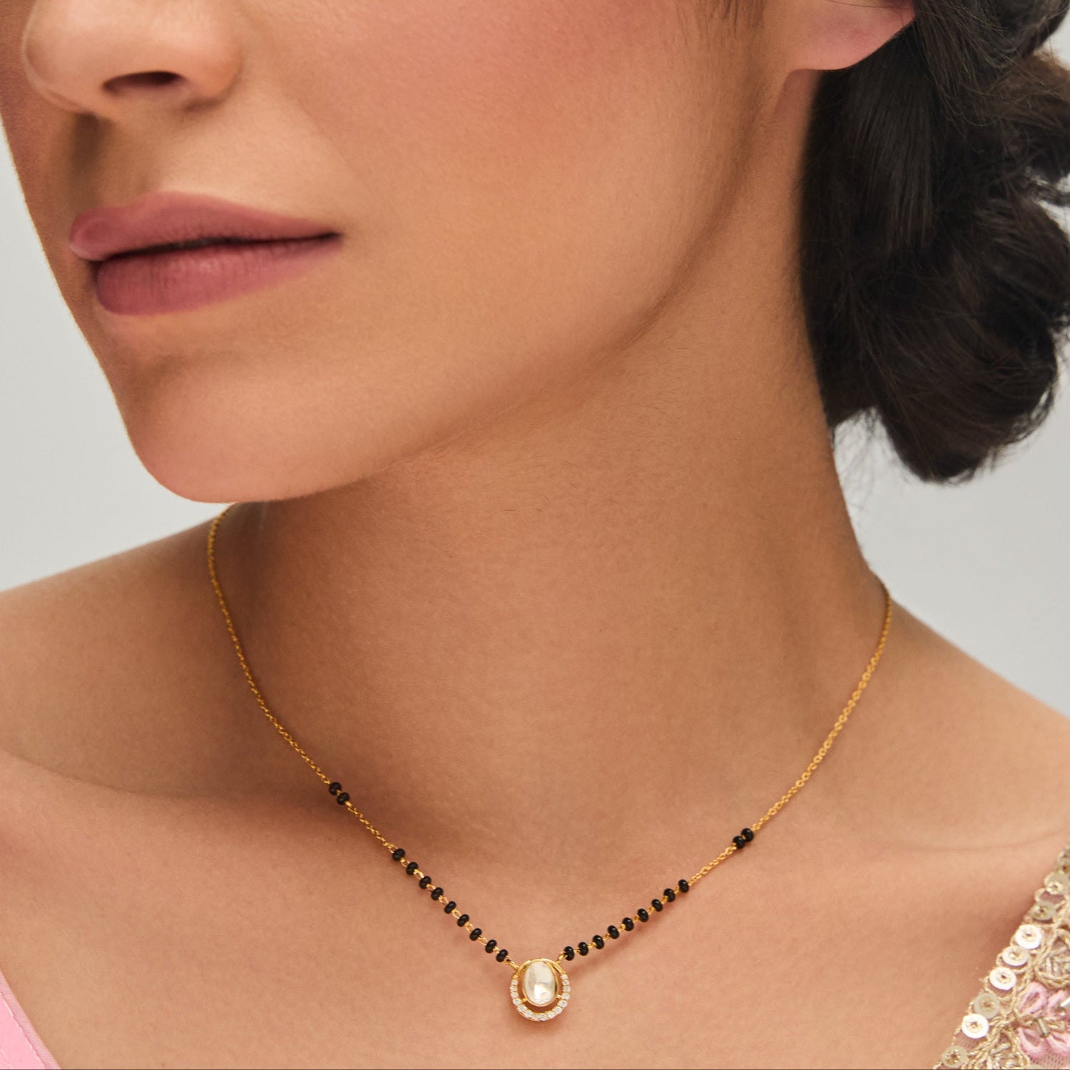 Serenity Moissanite 925 Silver Mangalsutra Necklace