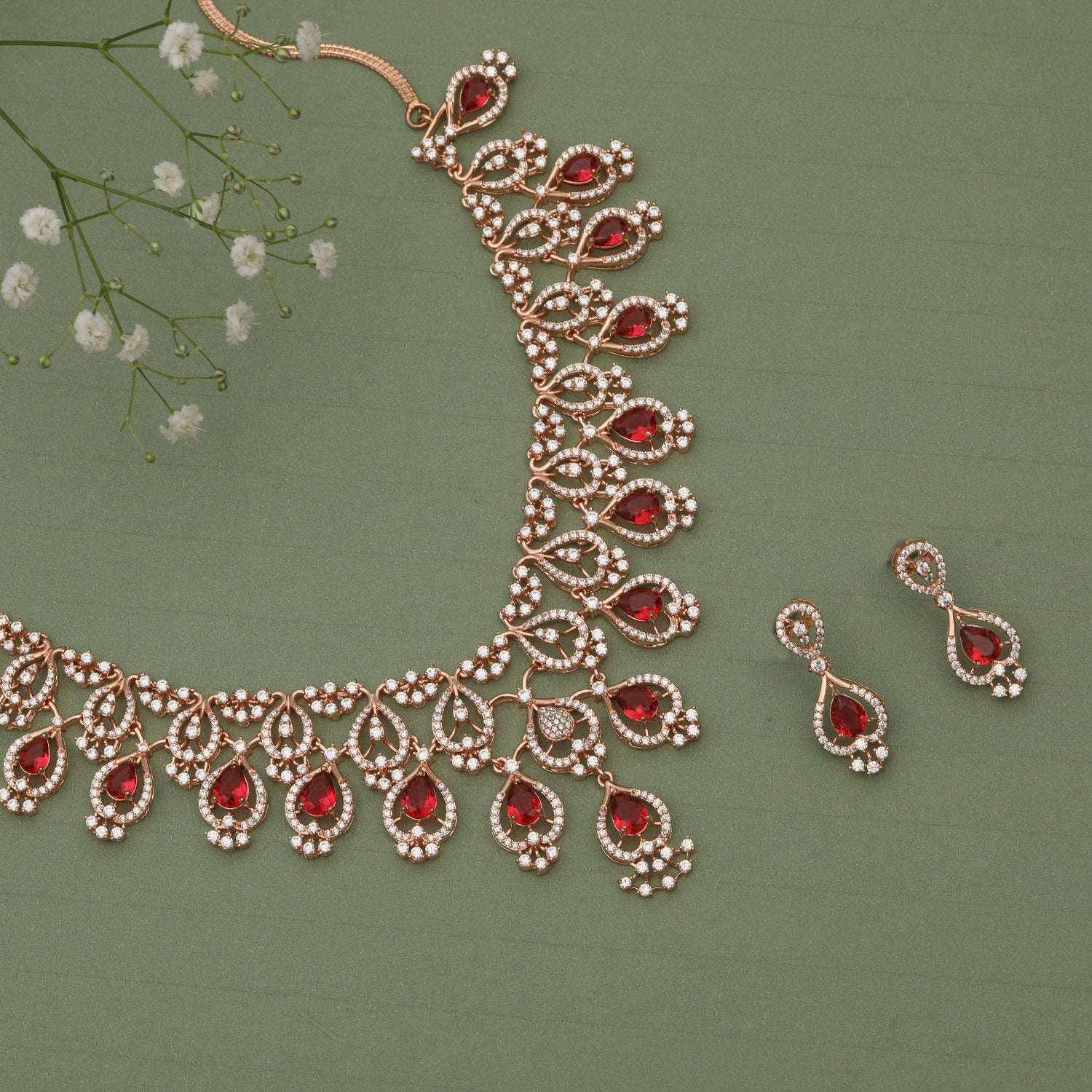 Rouge Nakshatra CZ Necklace Set