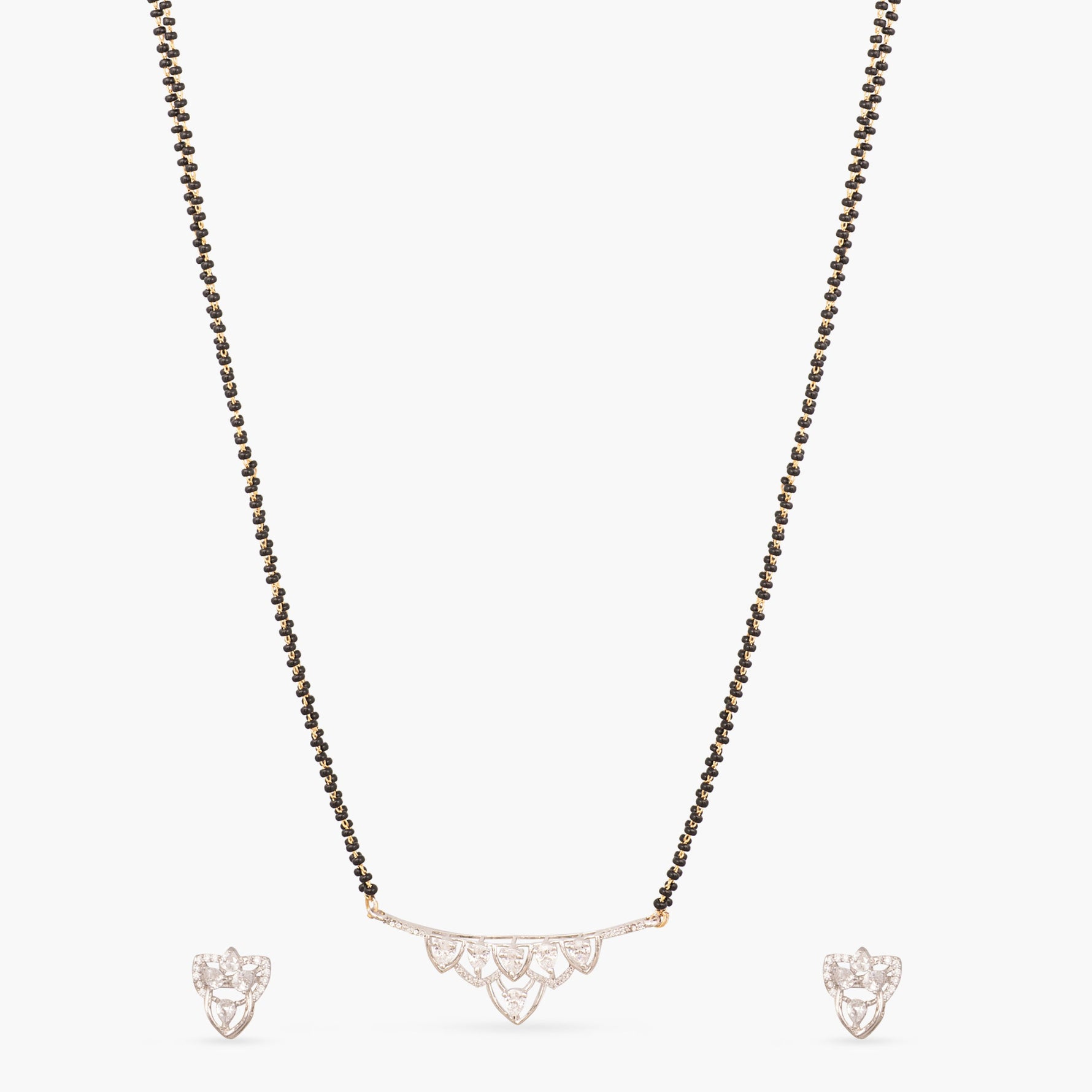 Rishita CZ Black Beads Necklace Set