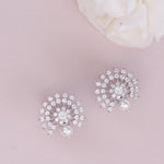 Floral Pearl Nakshatra CZ Stud Earrings