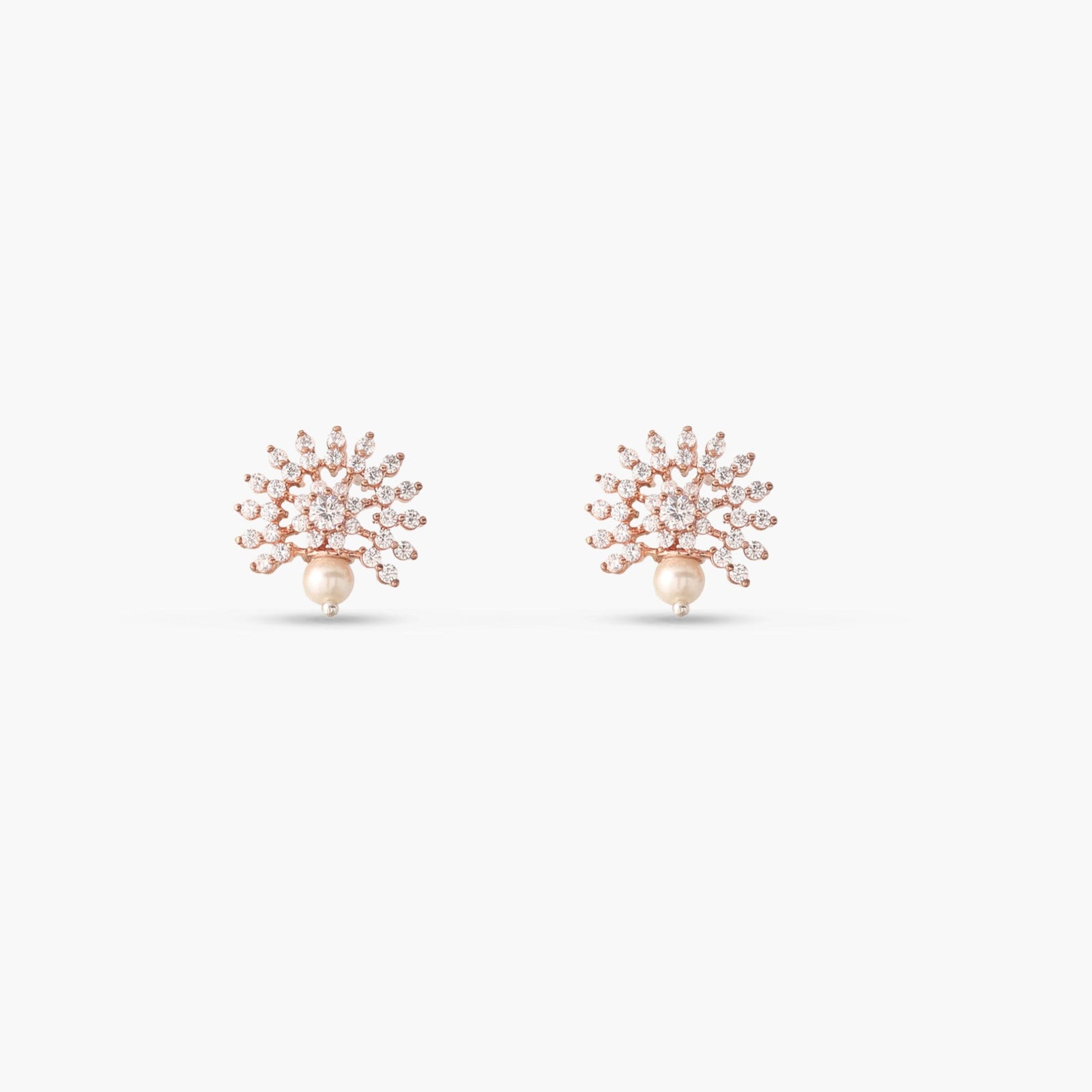 Blossom Pearl Nakshatra CZ Stud Earrings