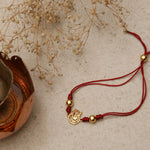 Shree Ganesha Gold Plated Silver Rakhi