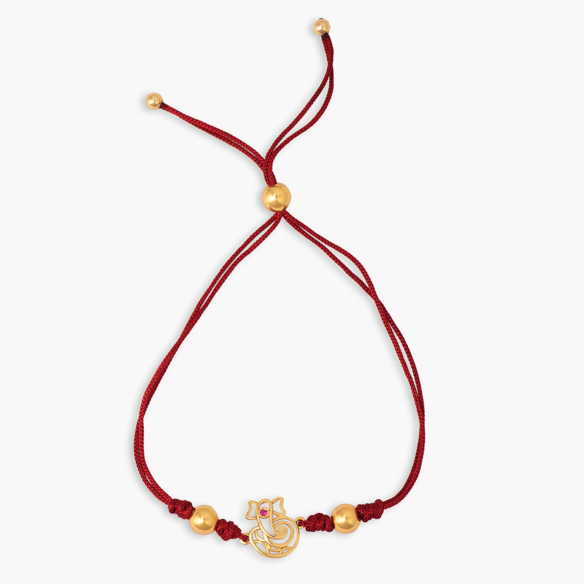 Shree Ganesha Gold Plated Silver Rakhi