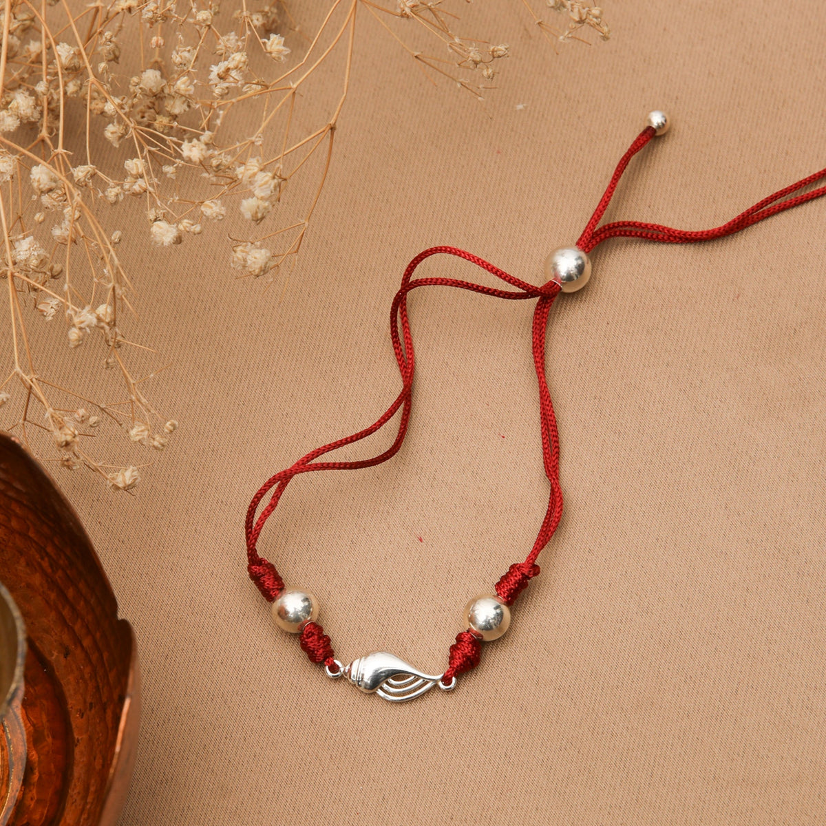 Divya Shankh Silver Rakhi