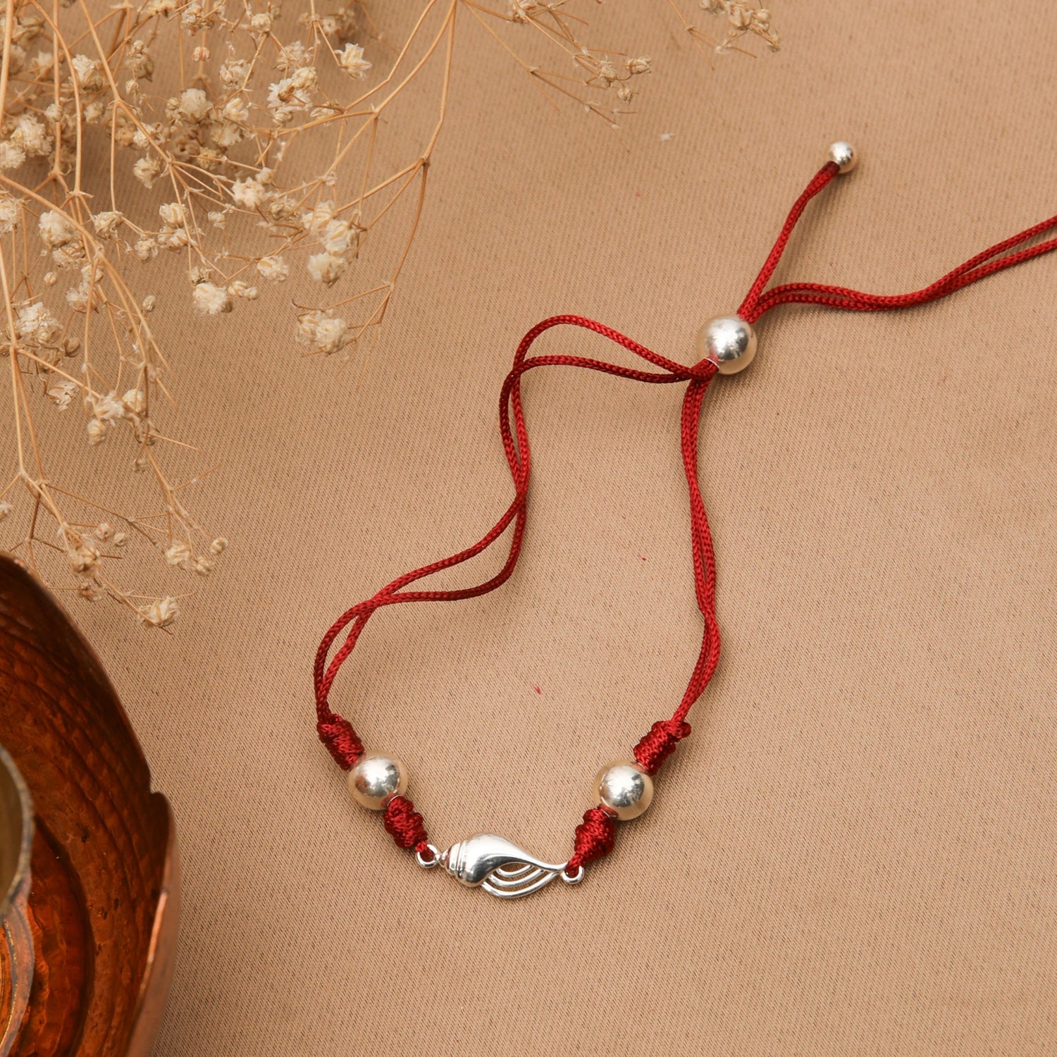 Divya Shankh Silver Rakhi