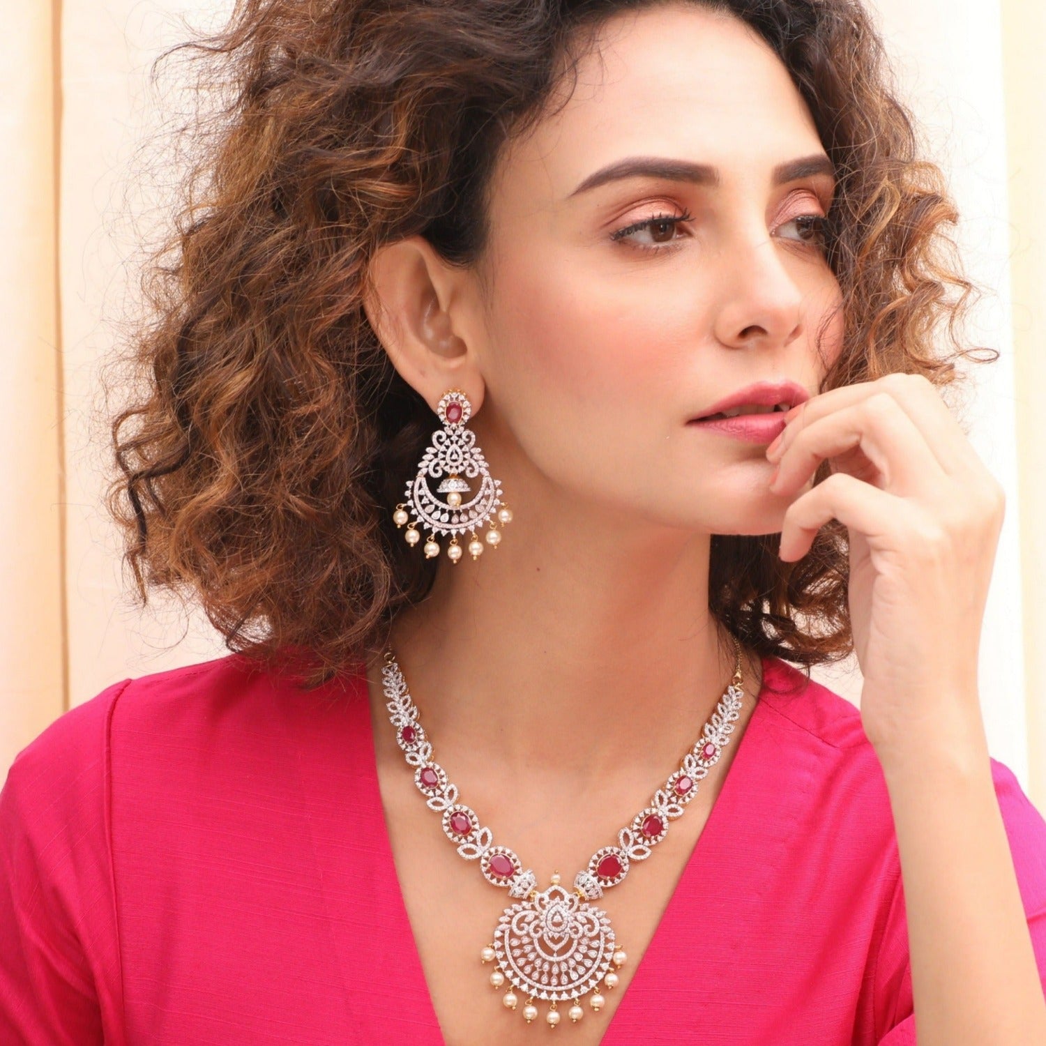 Anju Nakshatra CZ Statement Necklace Set