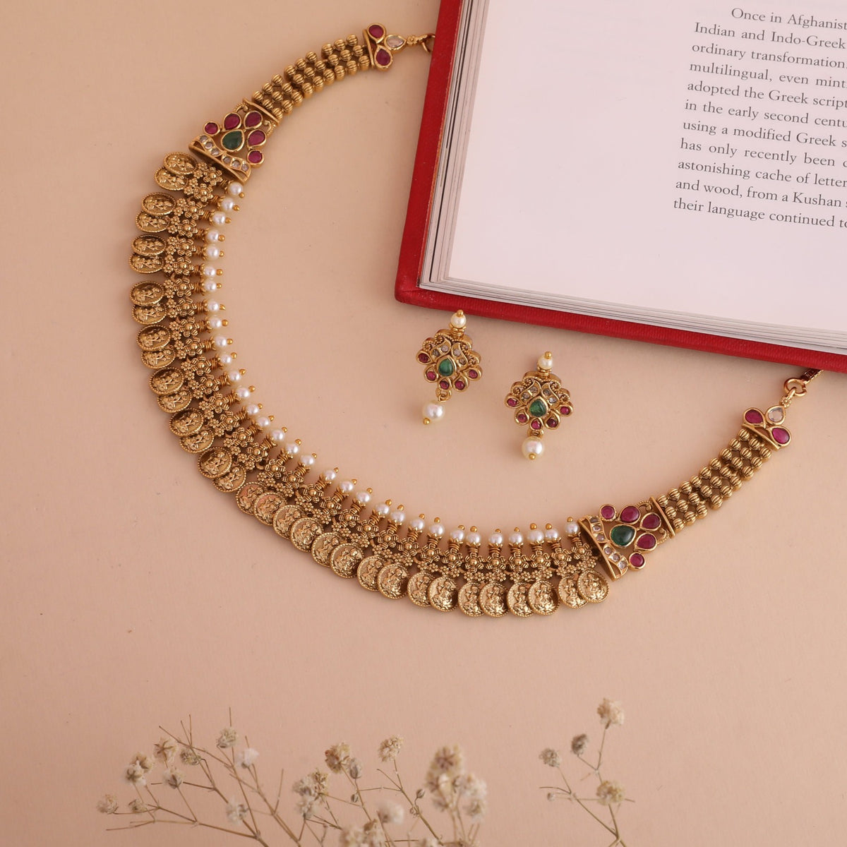 Parag Antique Coin Necklace Set