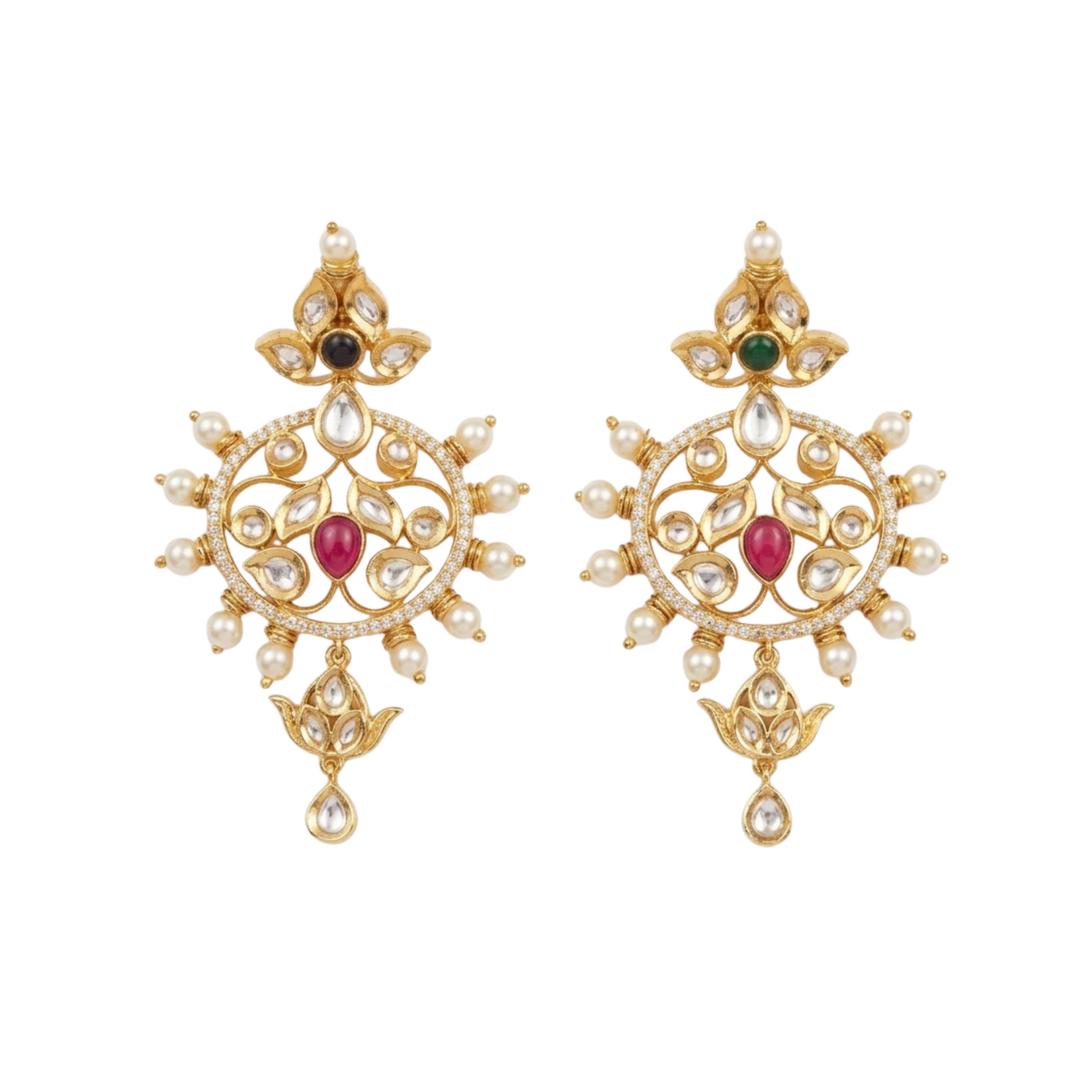 Dharini Kundan Drop Earrings