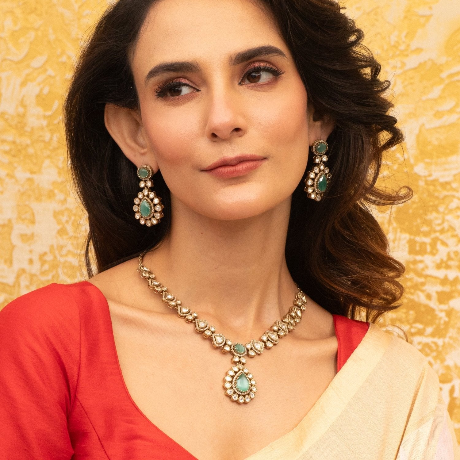 Buy Regal Polki Statement Necklace Set Tarinika