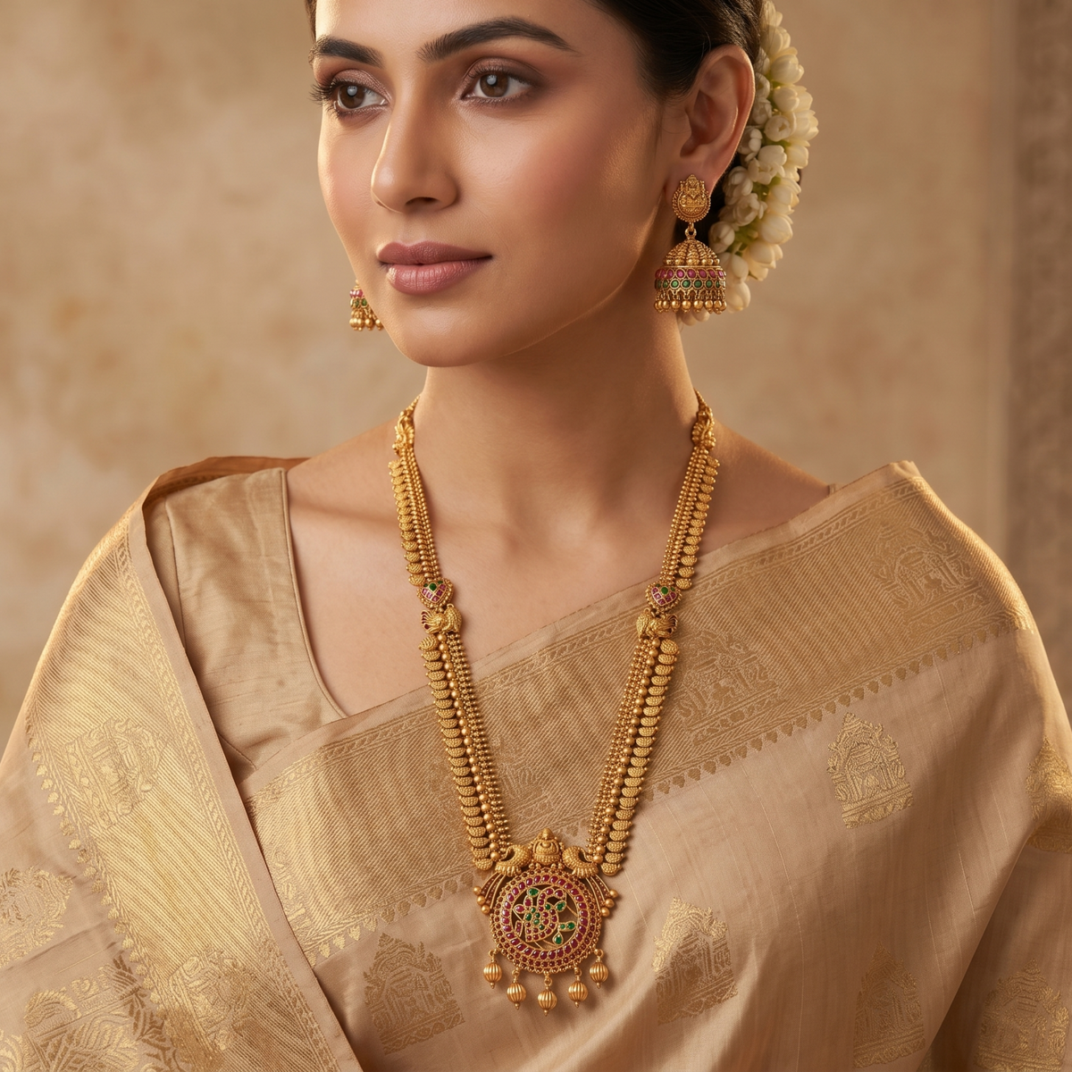 Shreyaasi Antique Long Necklace Set