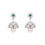 Serena CZ Green Jhumka Earrings